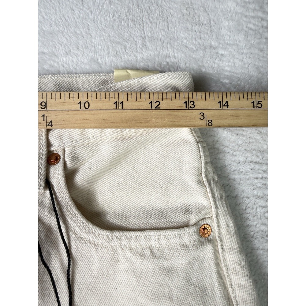 Levi's Ribcage Wide Leg Jeans Womens 25 High Rise Premium Denim Ivory White NWT - Picture 8 of 13